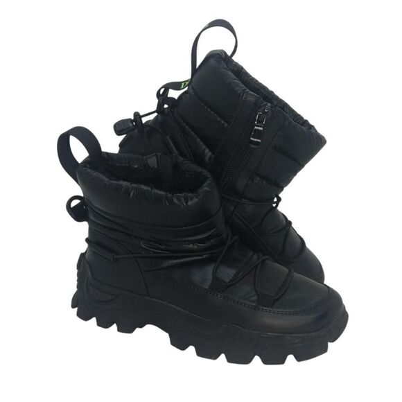 Dream Pairs Girls Pre-owned Puffy Black Winter Zip Up Boots - sz. 2 - Picture 1 of 6